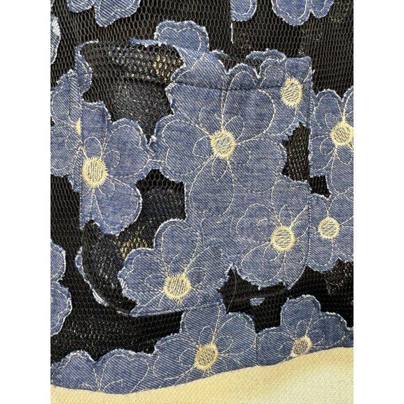 N by Nancy Women's 2 Button Casual Blazer Size M Navy Blue Floral Long Sleeve - Picture 6 of 15